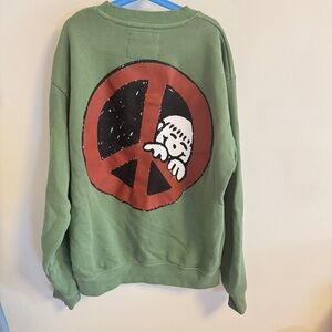 MARKET peaking through peace sign crewneck sweater